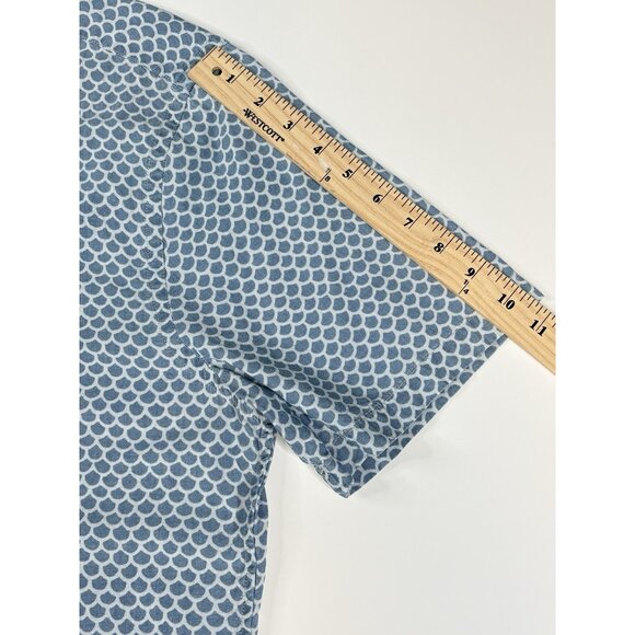Faherty Playa Short Sleeve Button Down Blue Shirt Men’s XL Beach Fish Scale AOP - Picture 14 of 14